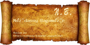 Nádassy Bagamér névjegykártya